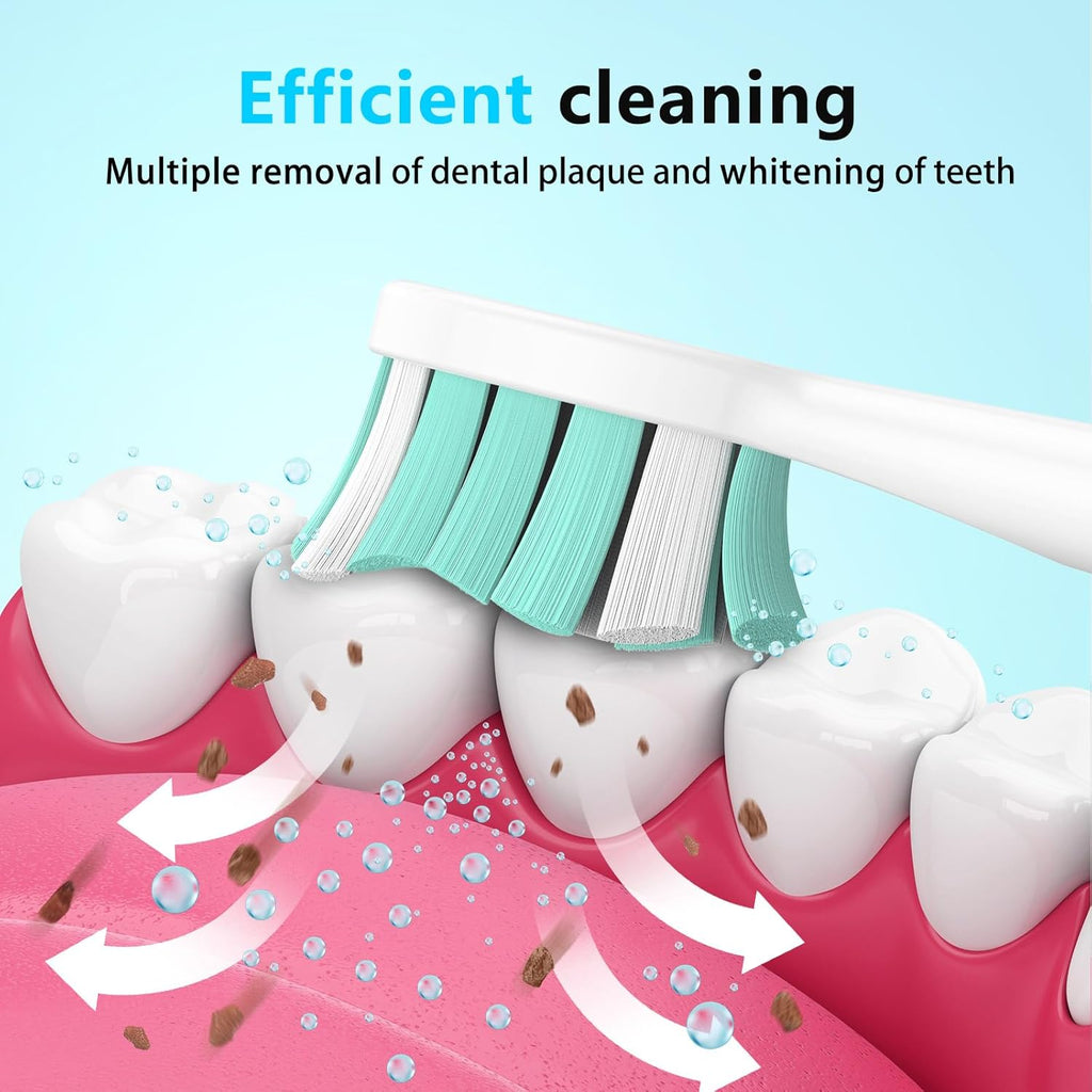 Replacement Toothbrush Heads for Philips Sonicare Electric Toothbrush Snap-on Handle: Medium Softness Bristles, 10 Brush Heads Refill, White