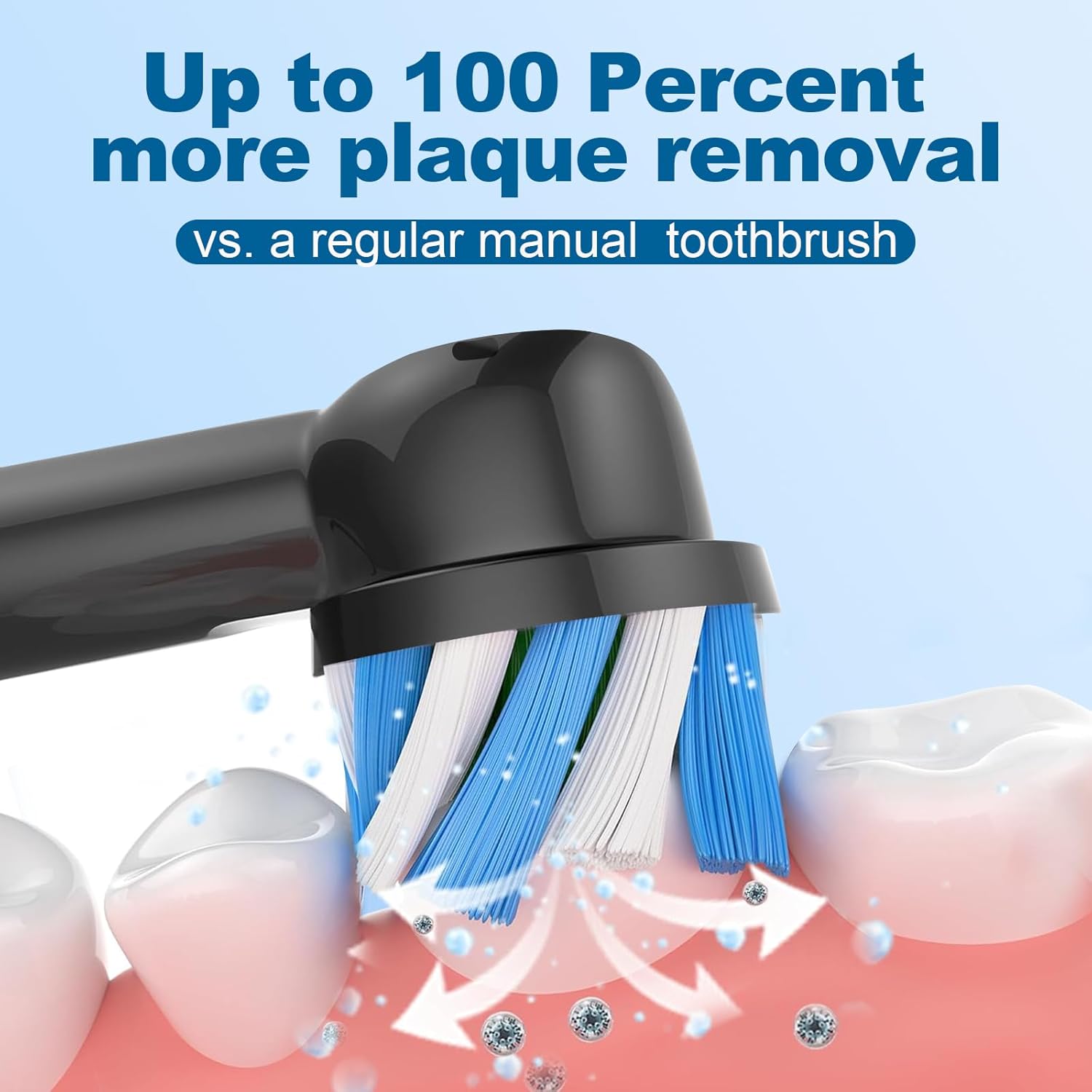 4 Pcs Replacement Toothbrush Heads Compatible with Braun Oral B Pro 1000/7000/9600/5000/3000, Precision Senesitive Brush Heads Refills for Genius X and Smart 1500 Electric Toothbrush (Black)