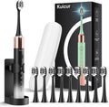 Electric Toothbrush for Adults and Kids, Comes with 10 Brush Heads & Travel Case, 5 Modes with 2 Minutes Built in Smart Timer, One Charge for 90 Days, 42,000 VPM Motor
