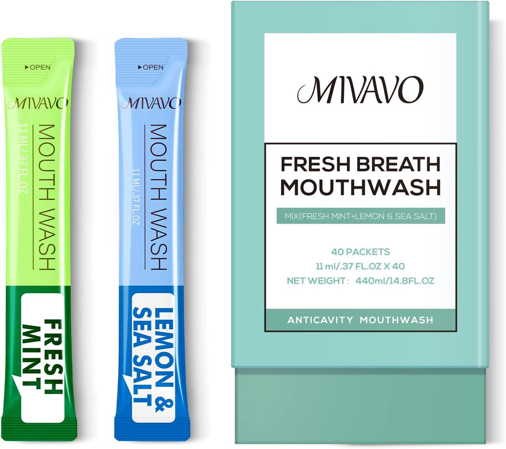Travel Sizet Mouthwash Portable Strip Mouthwash for Fresh Breath Mint and sea Salt Mixed 20 Each
