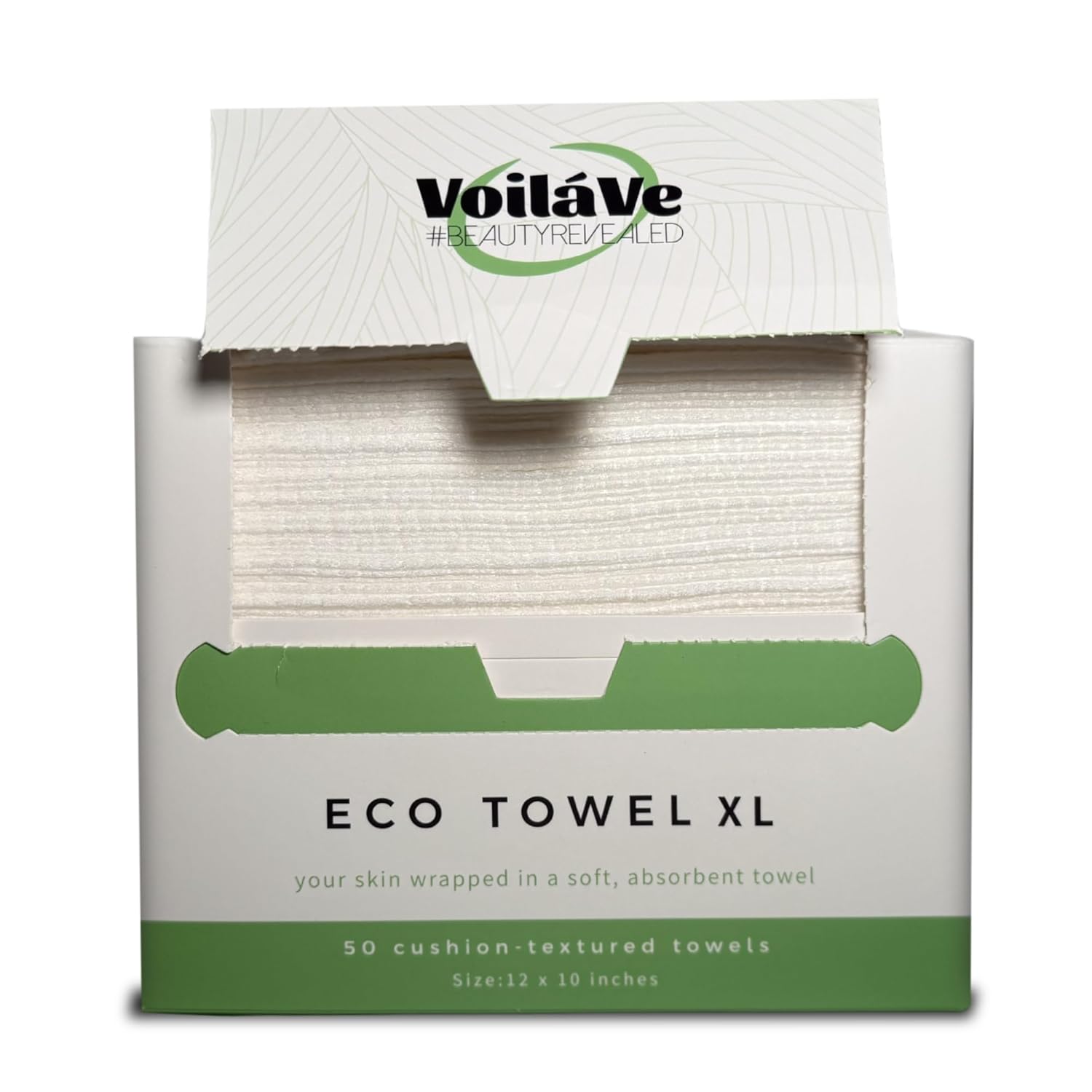 VoilaVe Disposable Face Towels -100% Cotton Biodegradable Makeup Remover Dry Wipes, Ultra Soft Lint Free Facial Cloth | Clinically Tested Eco-Friendly Towelettes For Sensitive Skin - XL 10 x 12"- 50 C
