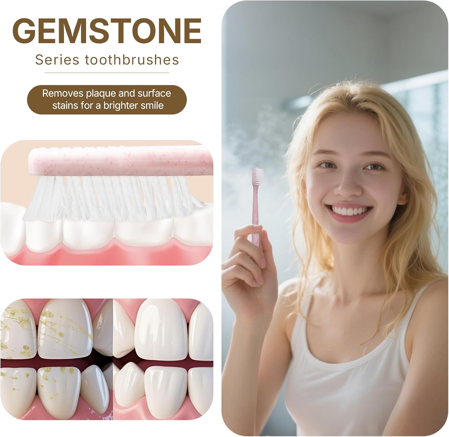 24 Pack Premium Disposable Toothbrush with Tongue Scraper – Individually Wrapped Bulk Travel Toothbrushes, Soft Bristles for Guests, Hotel, Vacation Rental, Home & On The Go,4 Colors