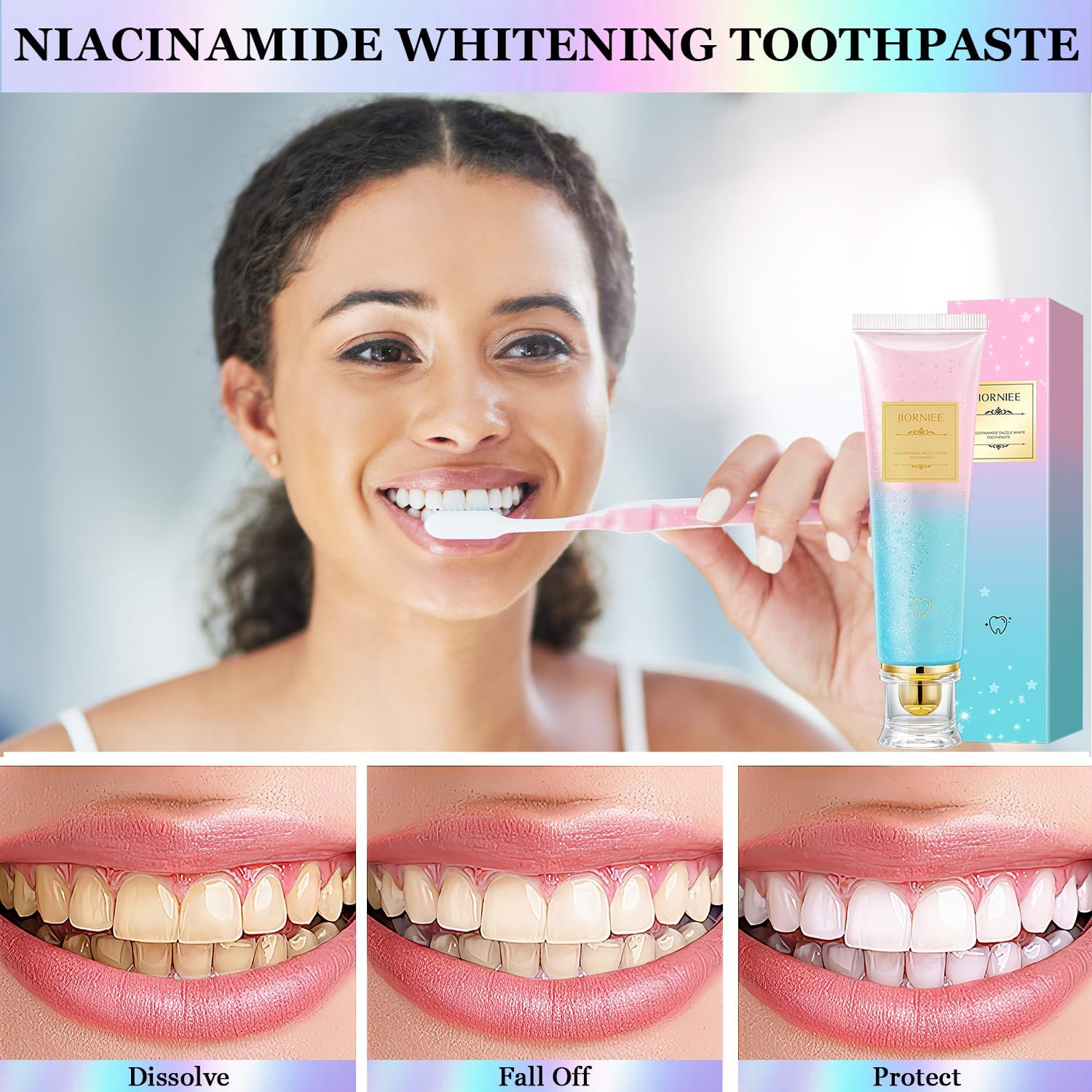 2PCS Niacinamide Toothpaste, Niacinamide Whitening Toothpaste, Niacinamides Intensive Whitening Toothpastes, Fresh Breath, Remove Tooth Stains