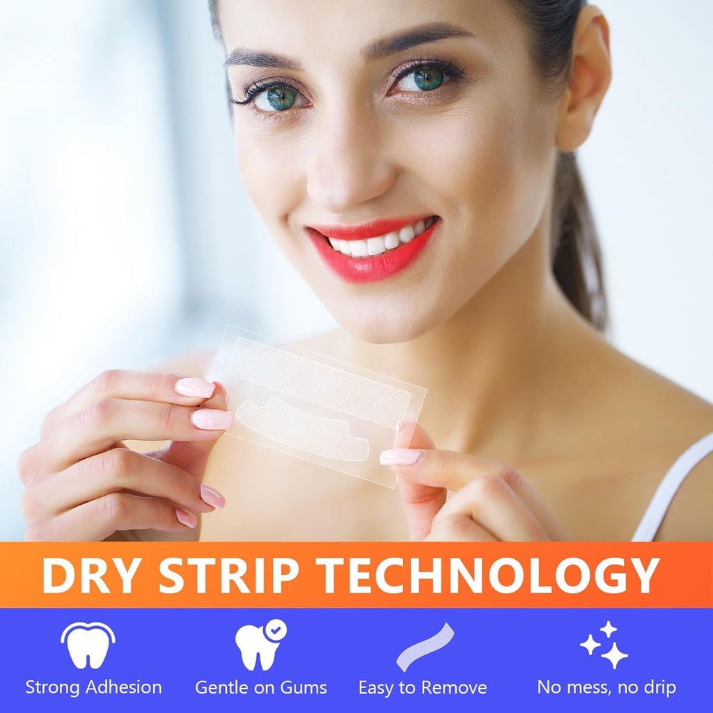 Teeth Whitening Strips, 42 Treatments (84 Strips) White Strips for Sensitive Tooth Whitening Kit, Enamel-Safe, Residue-Free, Non-Slip,Removes Coffee & Wine Stains, Mint