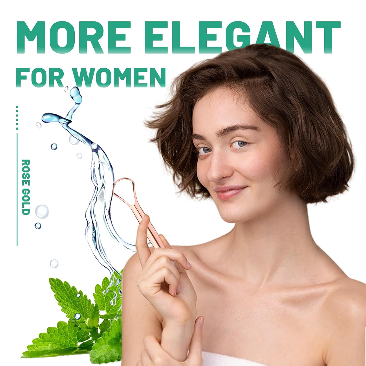 RONAVO Tongue Scraper for Adults, Tongue Scrapper for Women, Metal Tongue Cleaner with Travel Case for Oral Care, Fresher Breath in Seconds, Easy to Use and Clean, 2 Pack