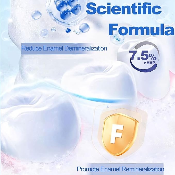 2 Pack Fluoride Free Nano Hydroxyapatite Toothpastes for Teeth Whitening, Remineralizing, Deep Cleansing, Enamel-Safe, Anti-Plaque, Teeth Restoration, 4.23oz