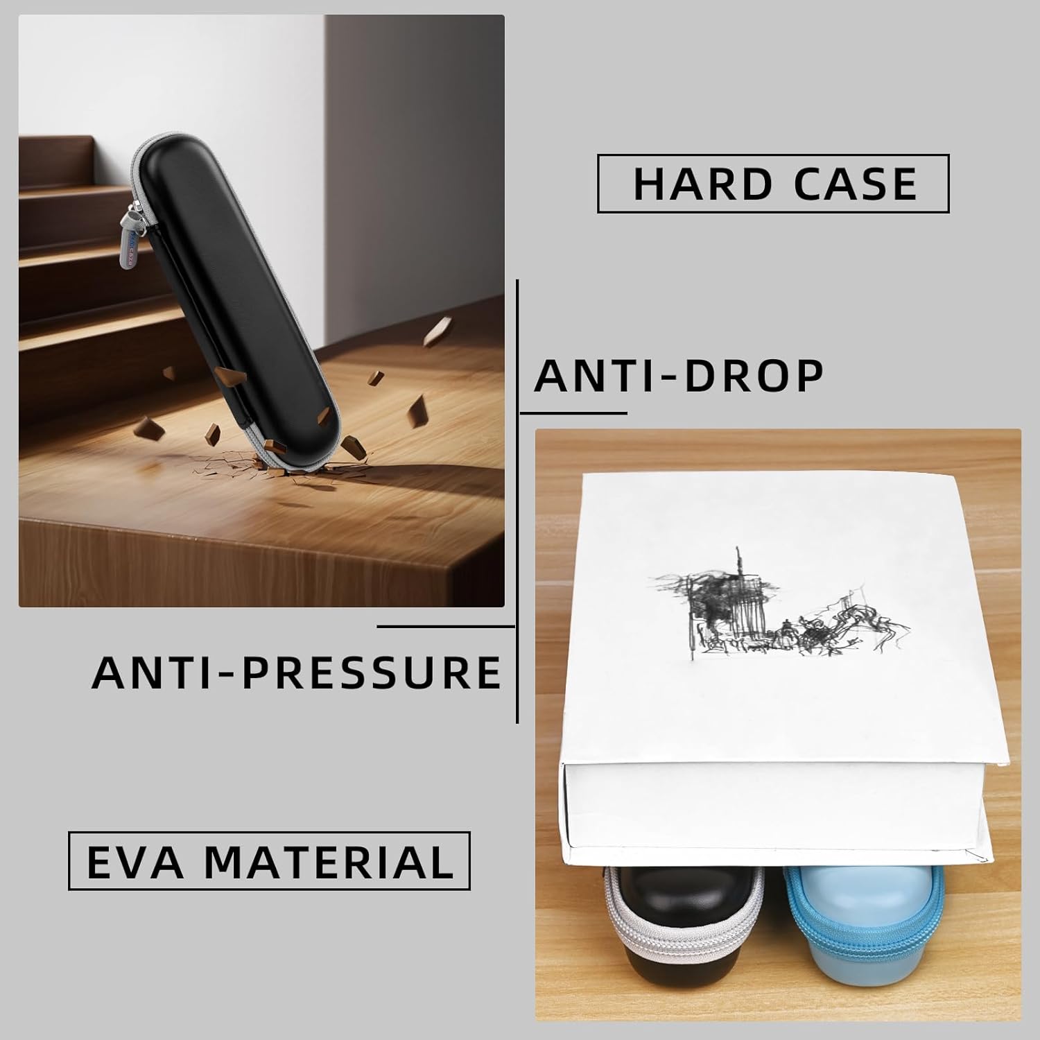 Stukcae Toothbrush Travel Case for Oral-B Pro 1000, 2000, 3000, 3500 Sonicare 4100, Hard Shell Portable Carrying Electric Toothbrush Protection Case