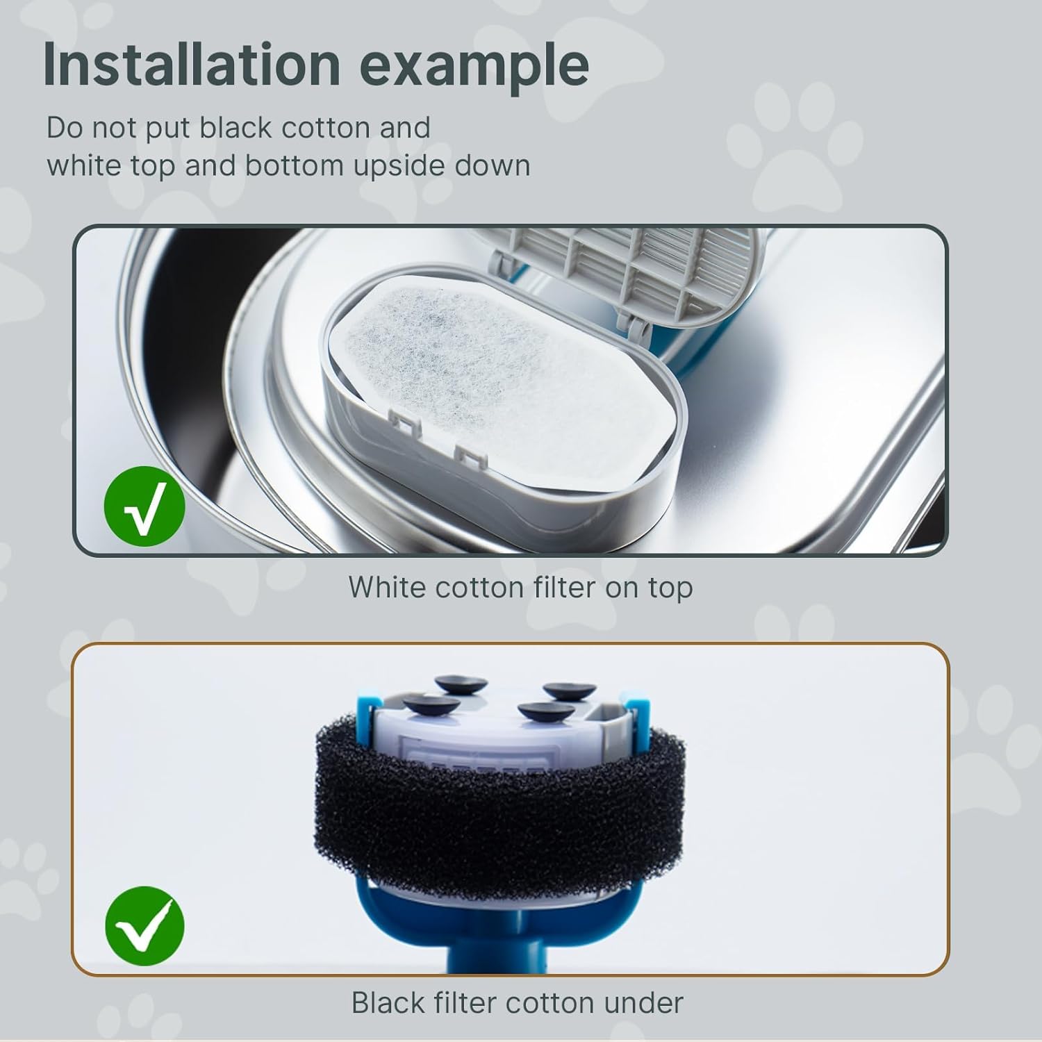 32 Pcs Cat Water Fountain Filters,16 Pack Cat Water Fountain Replacement Filters & 16 Pack Pre-Filter Sponges,Pet Fountain Filter Replacement for 3.2L/108oz Stainless Steel Fountain