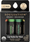 Organic Lip Balm Set for Men - 4 Flavors - 100% Natural Moisturizing for Cracked & Dry Lips