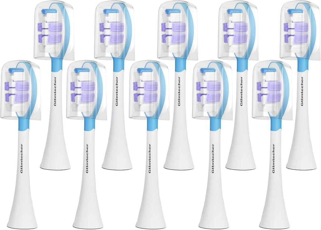 Electric Toothbrush Heads for Philips Sonicare Replacement Heads, 10 Pack Adults Kids 7+ Sonicare Toothbrush Replacement Brush Heads Philips Sonicare Sensitive Replacement Heads C2 C3 G2 G3 A3, White