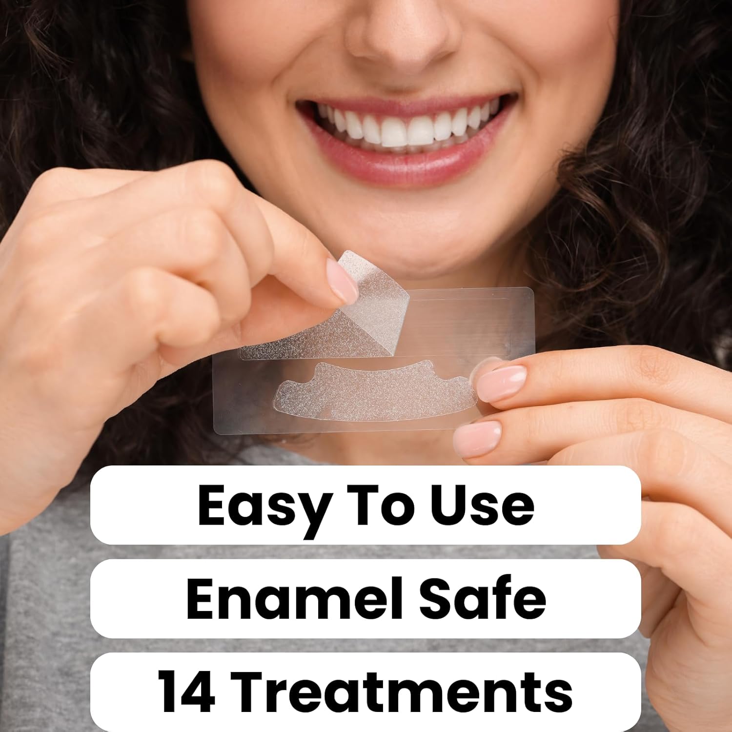 Natural Teeth Whitening Strips – Enamel Safe Gentle Whitening for Sensitive Teeth, Vegan-Friendly White Strips Without Peroxide or Bleach, 14-Day Treatment with 28 Count Supply