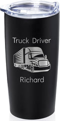 Lifetime Creations Engraved Personalized Truck Driver Stainless Steel Tumbler 20 oz (Black) - Trucker Tumbler. Trucking Stainless Steel Coffee Travel Mug