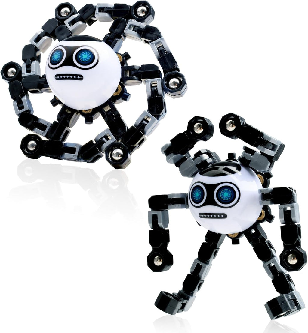 2 PCS Transformable Fidget Spinners Toys for Kids and Adults Stress Relief Sensory Toy for Teens Boys Autism Cool Fingertip Gyros Boy Girl Travel Party Favors Birthdays Gifts Stocking Stuffer