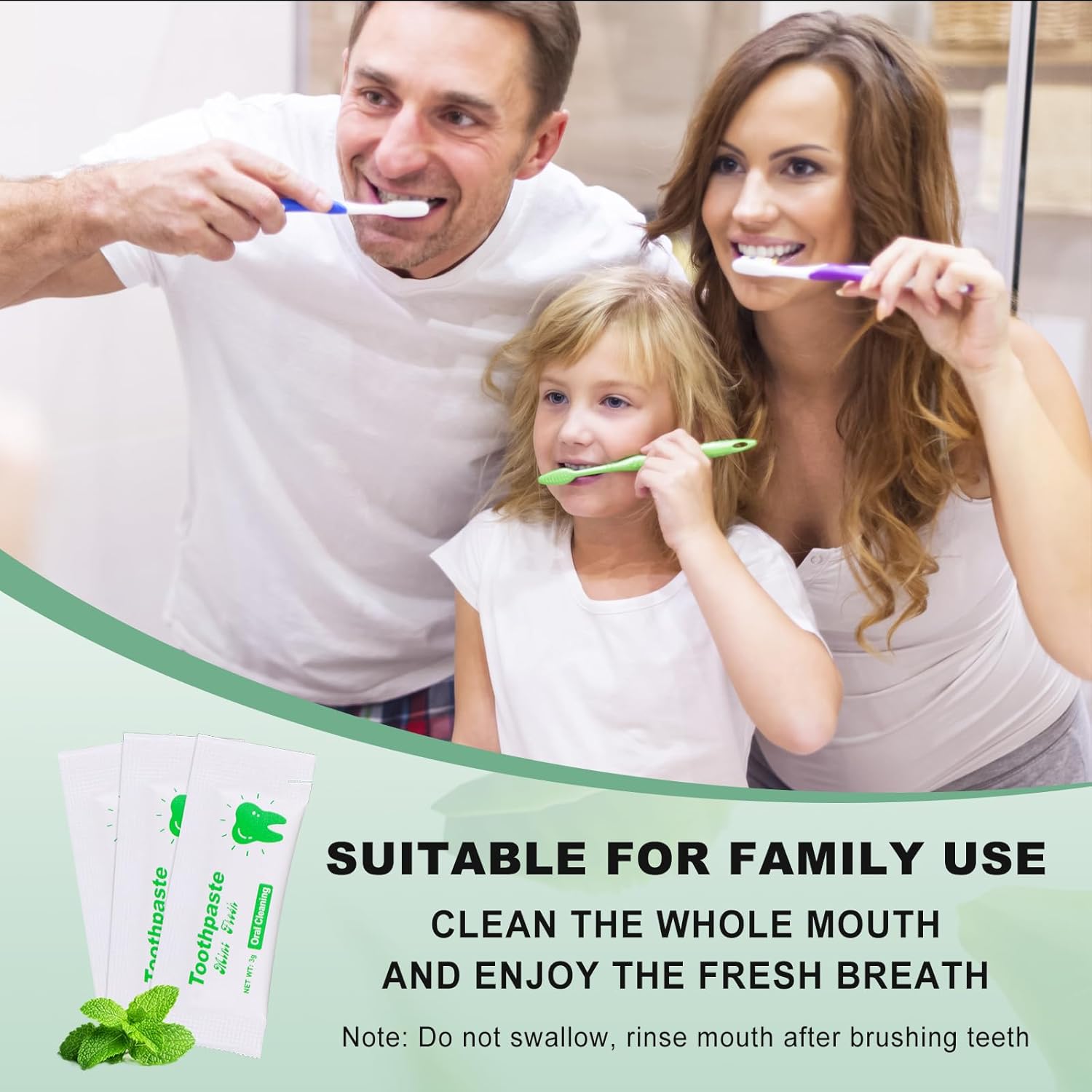 Too Small Bulk Travel Size Toothpaste Pack of 50,0.105 oz Extra Small Toothpaste Travel Size Bulk Mint Mini Disposable Toothpaste for Hotel,Guests,Homeless,Charity(Only Good for Single Use)