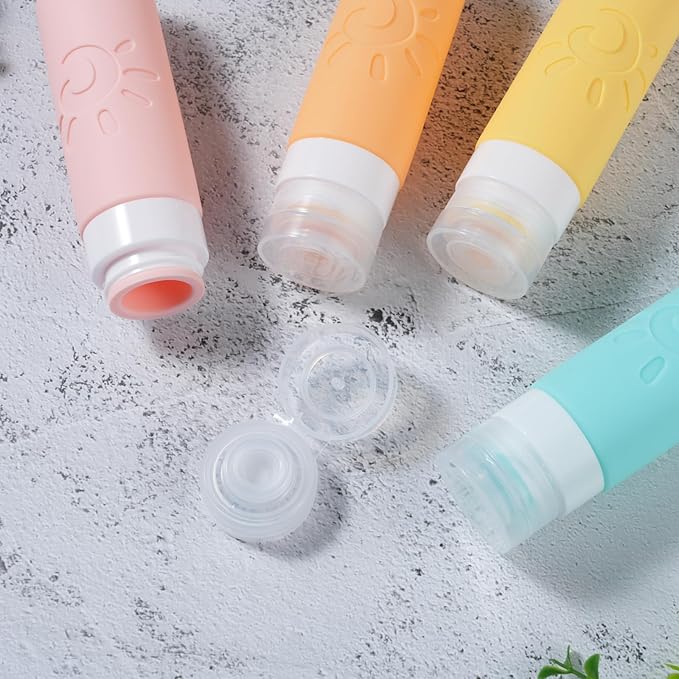 Travel Bottles - TSA Approved 3oz Leak Proof Containers for Toiletries (Multicolored)
