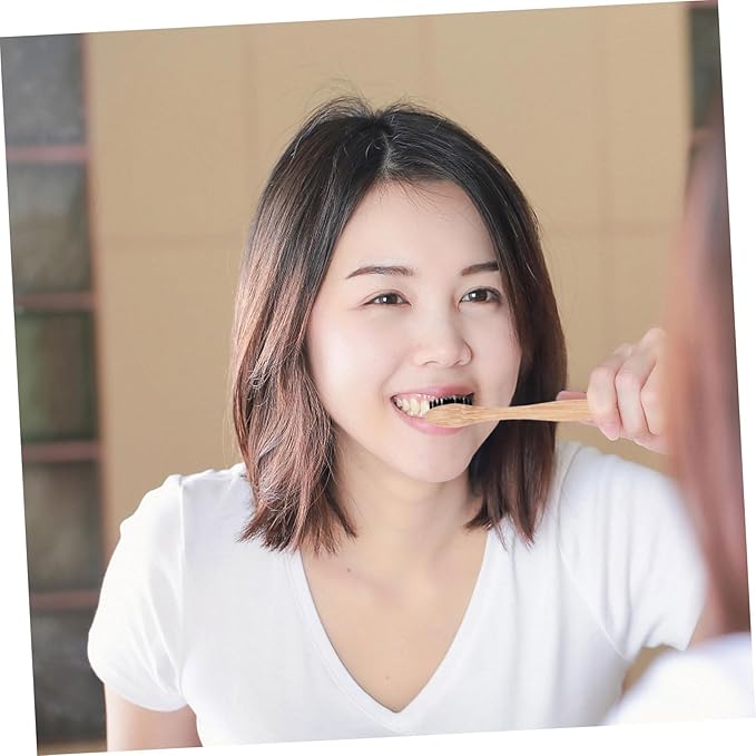 6Pcs Biodegradable Natural Toothbrushes Soft Bristles Ergonomic Wide Head Tooth Brush for Adults Travel Camping Oral Care