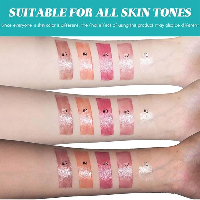 Charm Kiss 5pcs Lip Tint Hydrating Set, Moisturizing Lip Oil Balm, Waterproof Lip Gloss Non-Stick Cup Lip Tint Stain