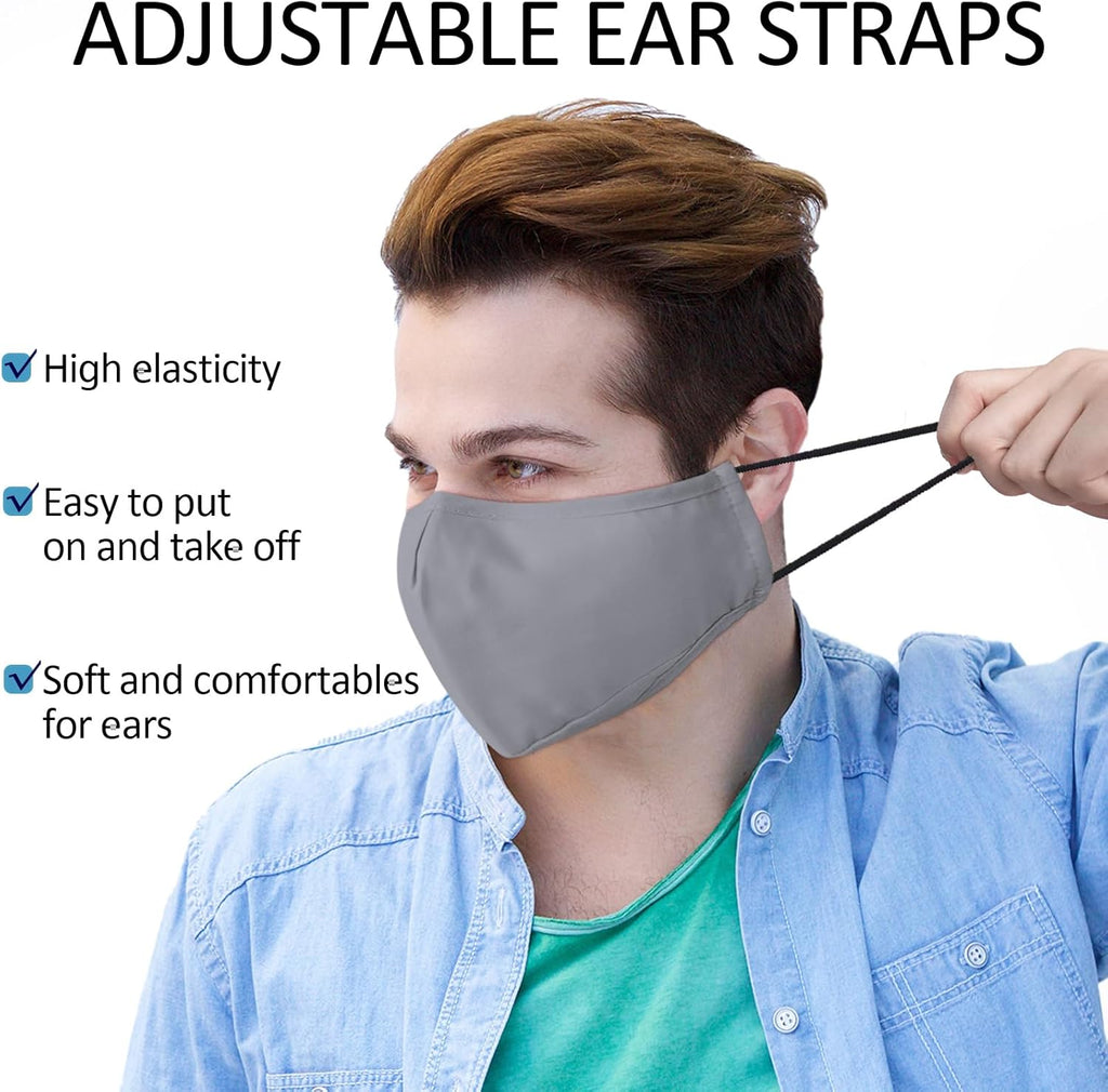 18 Pack Reusable Cloth Face Masks Washable Cotton Face Mask Adjustable Breathable Fabric Mask