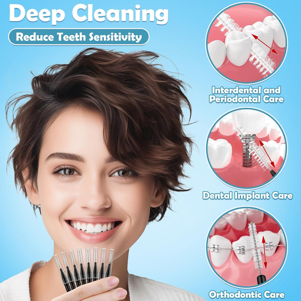 120 Pieces Braces Flossers for Cleaner Interdental Brushes Between Teeth, Toothpick Dental Tooth Flossing with Soft Bristles 360° Bendable Oral Dental Hygiene Flosser Cleaning Tool