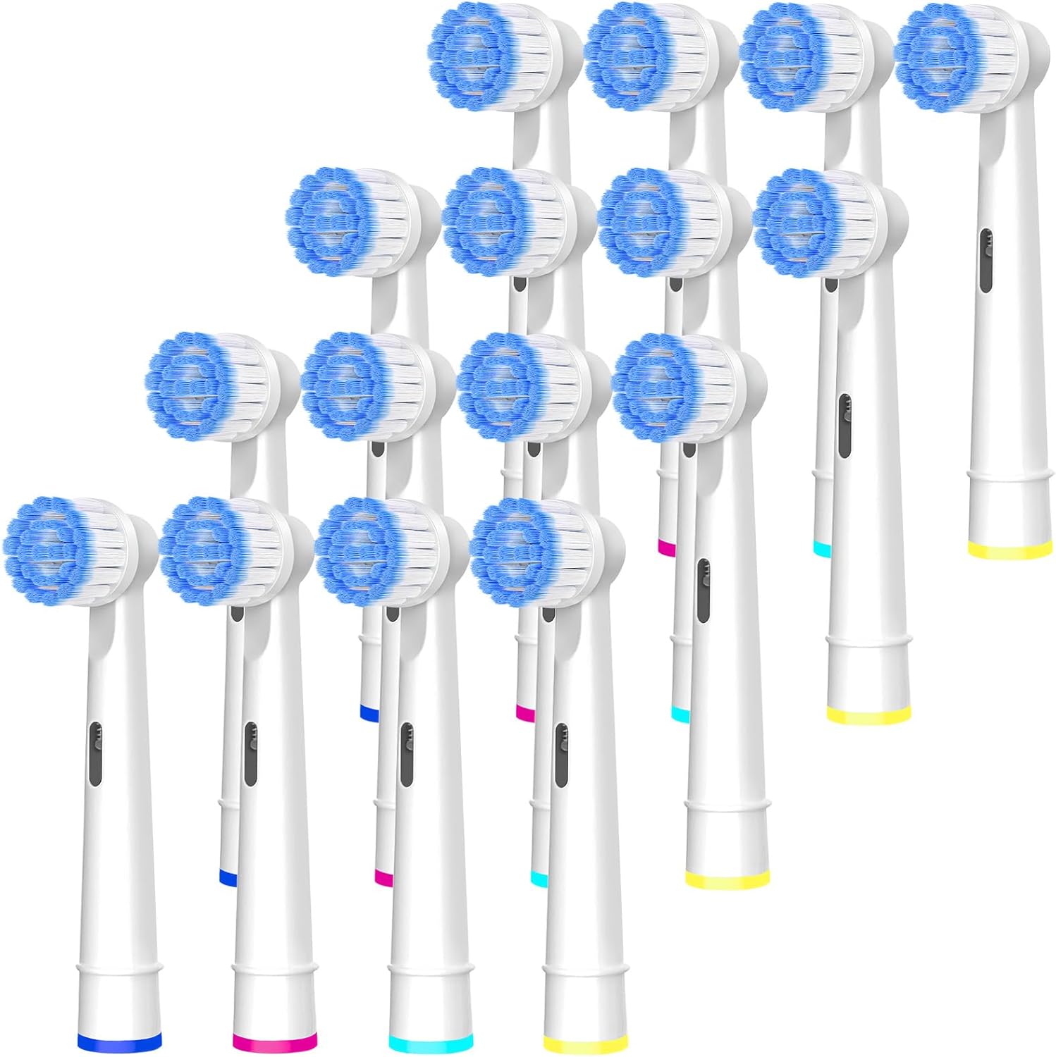 Pro Sensitive Gum Care Replacement Brush Heads Compatible with Oral-B Electric Toothbrushes, 16 Pack High Density Extra Soft Bristles Toothbrush Heads Refill, White