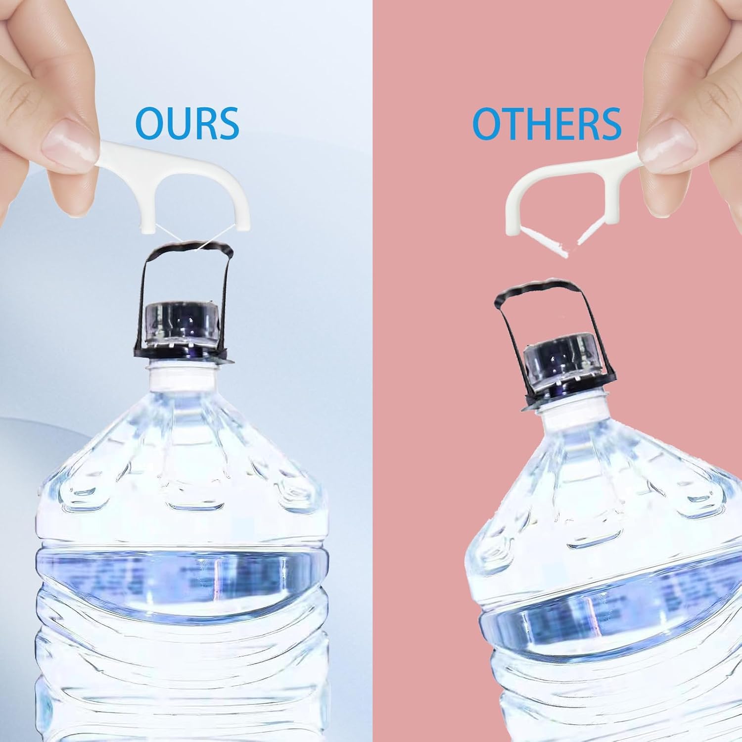 Travel Dental Floss Picks with Portable Dispenser,Reusable Ultra-Compact Dental Flosser Case,Toothpicks Sticks Holer,No Break No Shred Dental Floss Super Clean Teeth,Perfect for Out go(White)