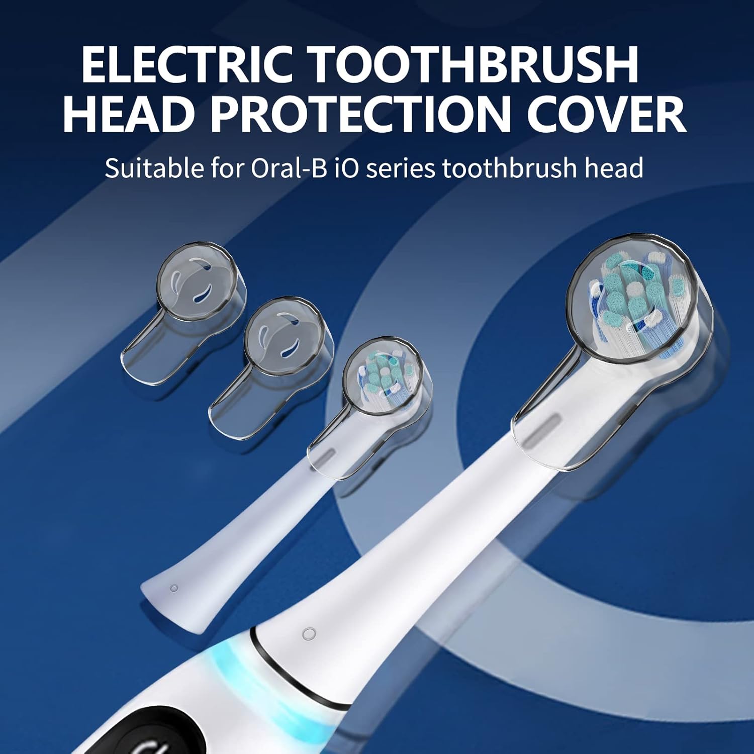 Toothbrush Head Covers for iO Toothbrush Heads,Toothbrush Caps Suitable for Electric Toothbrush Head, iO Brush Head Covers for Travel&Home (4 Pcs, Transparent)