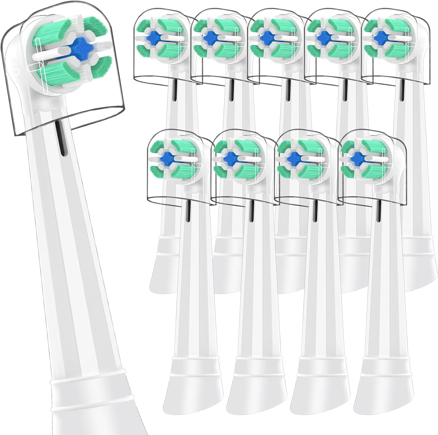 10 Pcs IO Replacement Heads Compatible with Oral B IO 2/3/4/5/6/7/8/9/10 Series Electric Toothbrush, Brush Heads Compatible with Oral B IO for Teeth Cleaning and Gum Protection (White)