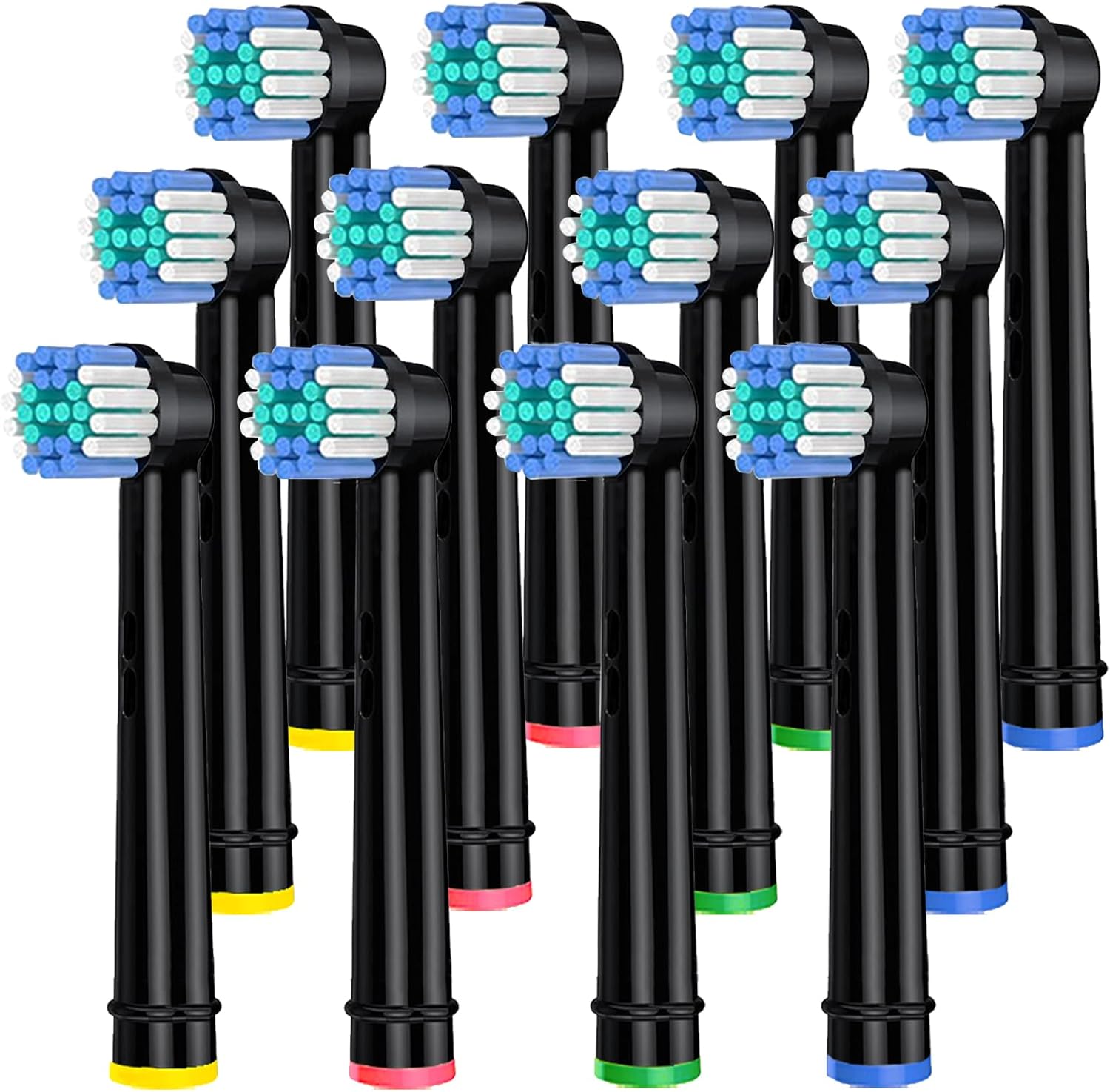Replacement Heads for Oral B,12 Pack Soft Electric Toothbrush Heads,Deep and Precise Cleaning for Oral B Braun Pro1000/1500/7500/3000/7000/8000/500 (Black)