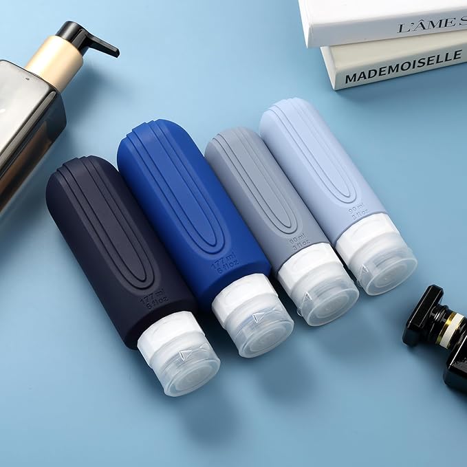 16 Pack Travel Bottles for Toiletries, Oversize 6oz Silicone Travel Containers, Leak Proof Refillable Liquid Shampoo And Conditioner Travel Essentials