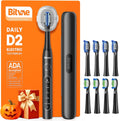 Bitvae ADA Accepted Electric Toothbrush, Travel Toothbrush Rechargeable for Adults and Kids, 60-Day Battery, 5 Modes, 8 Heads, Portable Travel Case & Holder, Shadow Black