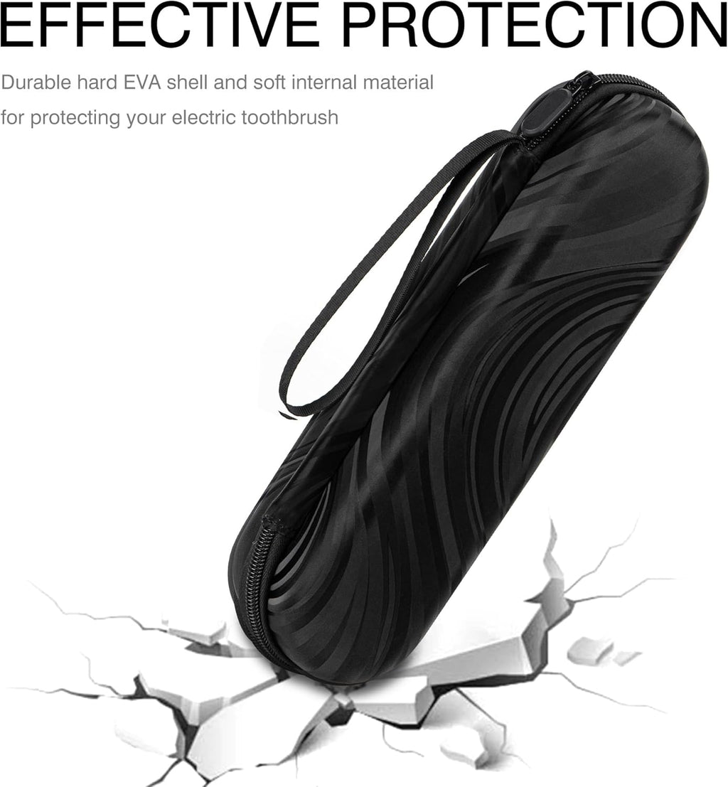 Electric Toothbrush Case, Carrier Bag for Travelling, Portable Toothbrush Carrying Case Holder Compatible with AquaSonic, Sumkyle, Oral-B iO Series, Philips Sonicare. (Black)