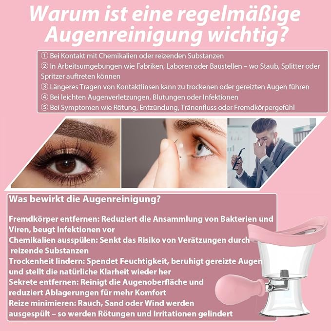 2Pack Portable Eye Wash Cup, Bath Kit Care Silicone Air Pressure Cleaning Cup Washer Cleaner Kit Soothing Tired Eyes Effective Relief Dust Makeup Irritants