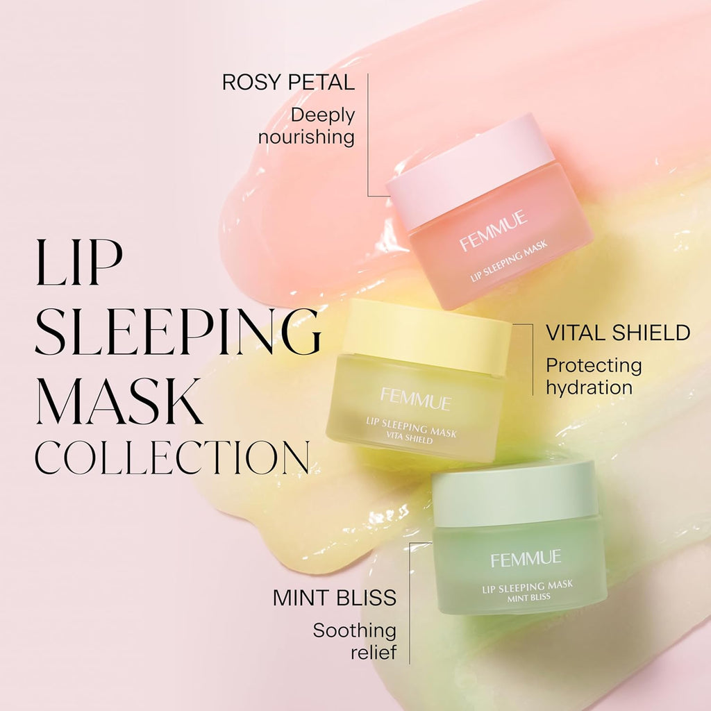 FEMMUE Lip Sleeping Mask (Mint Bliss) | Overnight Hydrating Lip Treatment | Plumping & Softening | With Eucalyptus and Squalane to Soften Dry, Chapped Lips