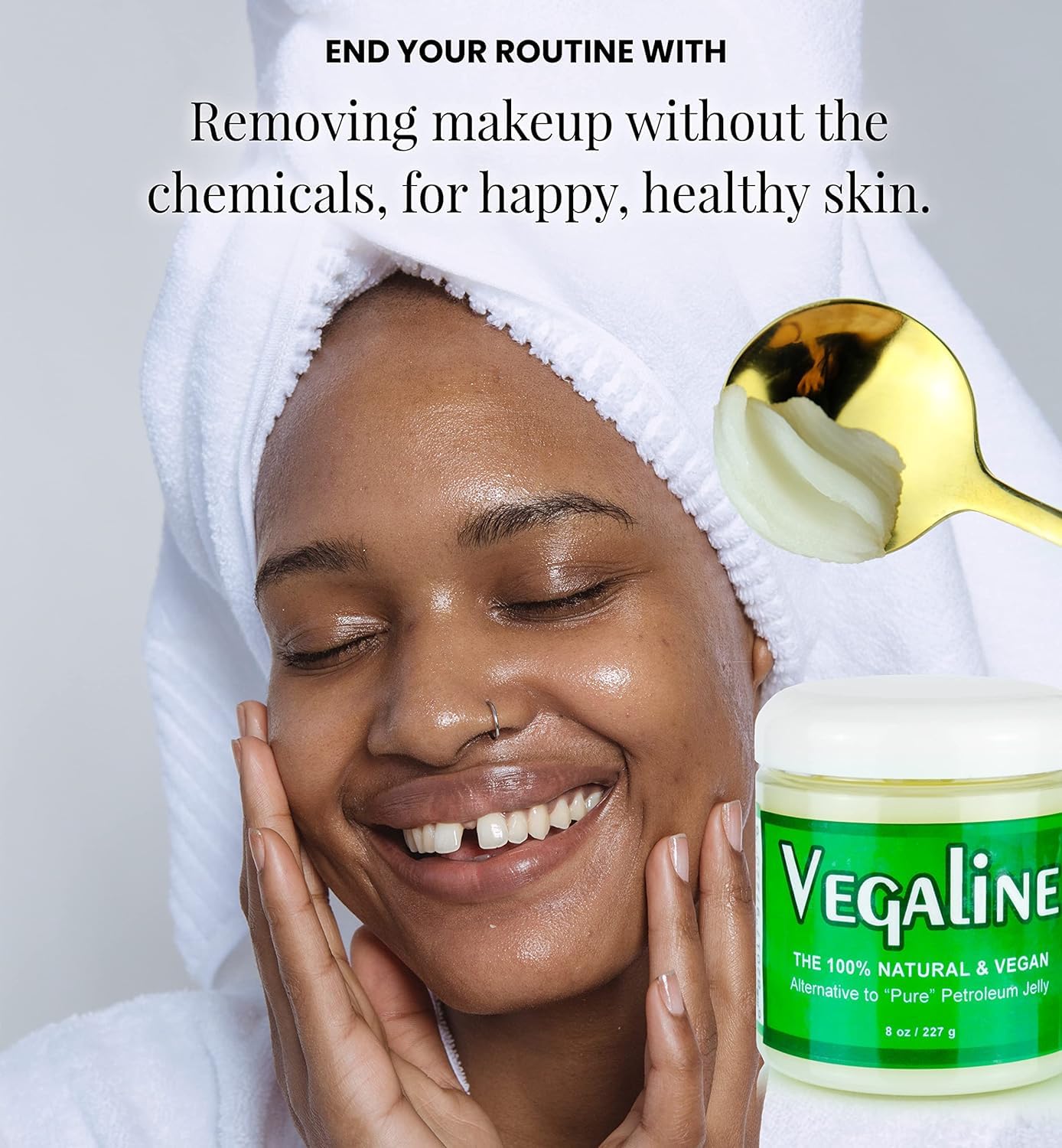 Vegaline - 100% Natural, Vegan & Hypoallergenic Alternative to Petroleum Jelly - Unpetroleum - Lips, Hands, Baby, Makeup Remover and More (4 Ounce)
