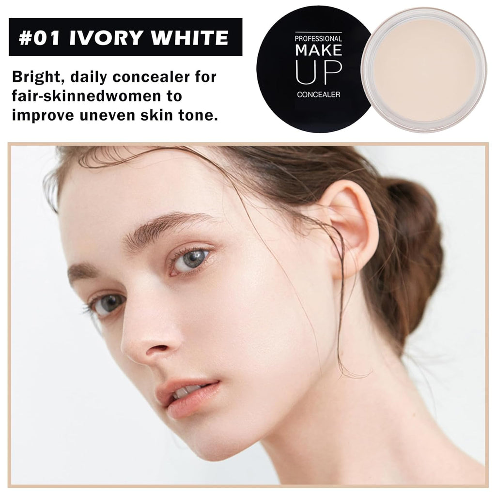 Under Eye Concealer for Dark Circles Color Corrector Pro Full Coverage Concealer de oieras Long-lasting Cover up Makeup - 01 IVORY WHITE