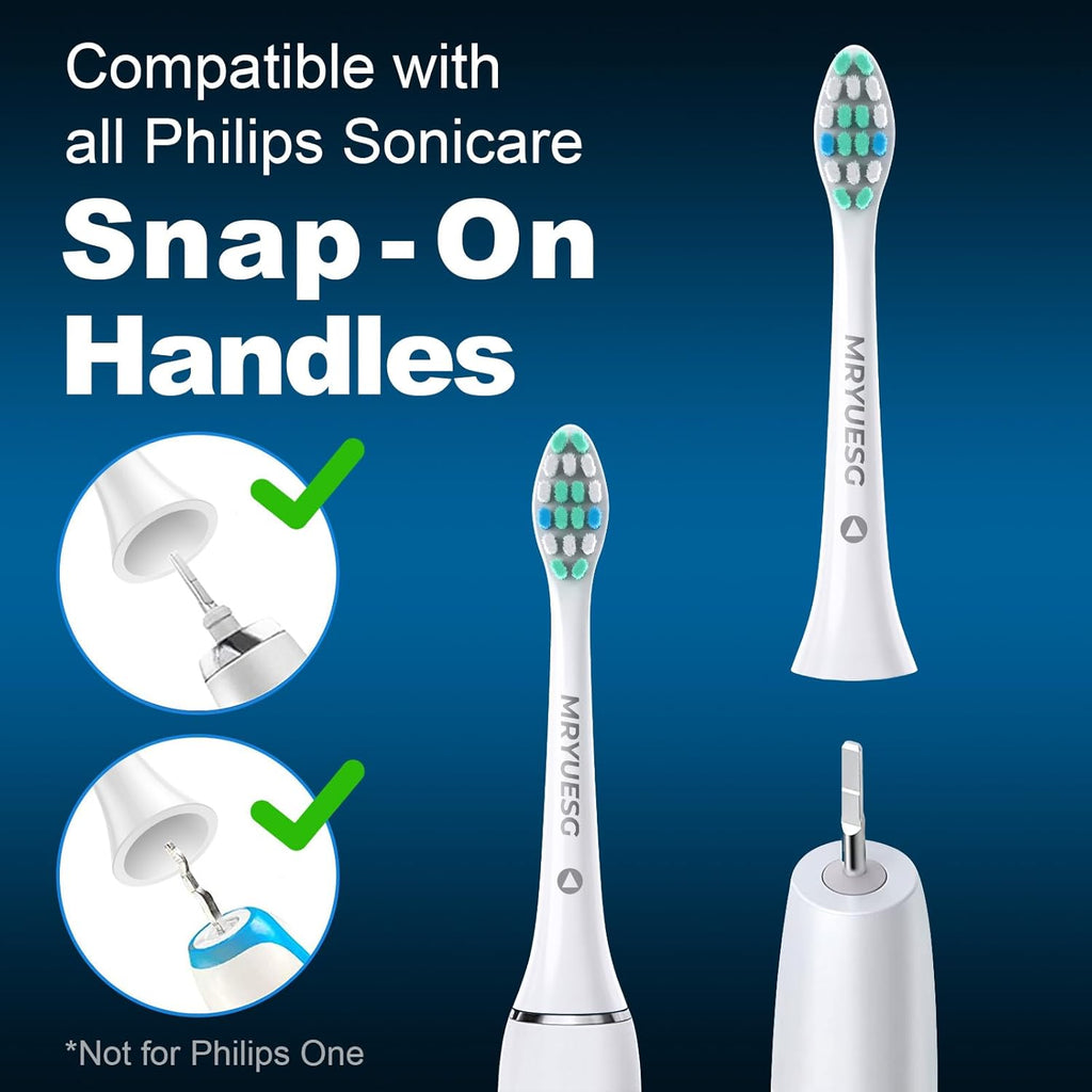 MRYUESG Replacement Toothbrush Heads for Philips Sonicare Replacement Heads, 10 Pack, Electric Tooth-Brush Head Compatible with Phillips, White-Blue