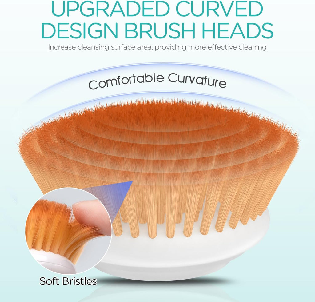 Facial Cleansing Brush-Spin Face Scrubber Exfoliator Rechargeable, 2-Speed Rotation, Electric Face Wash Brushes for Cleansing and Exfoliating, with 2 Brush Heads, Blue