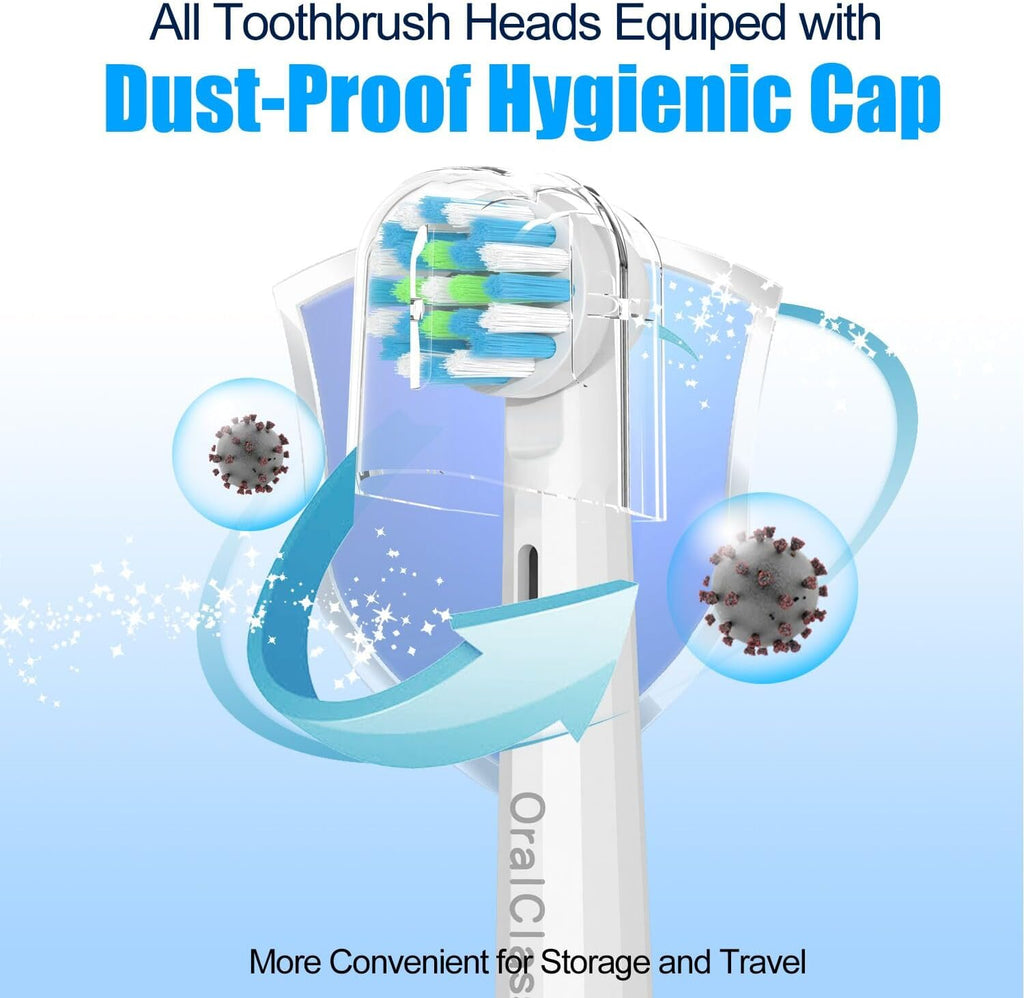 Replacement Toothbrush Heads Compatible with Oral B Braun, Medium Soft Precision Electric Brush Head Refills Fit for Oralb Pro 1000/7000/9600/500/3000/5000/6000/8000 etc, 8 Pack with Covers