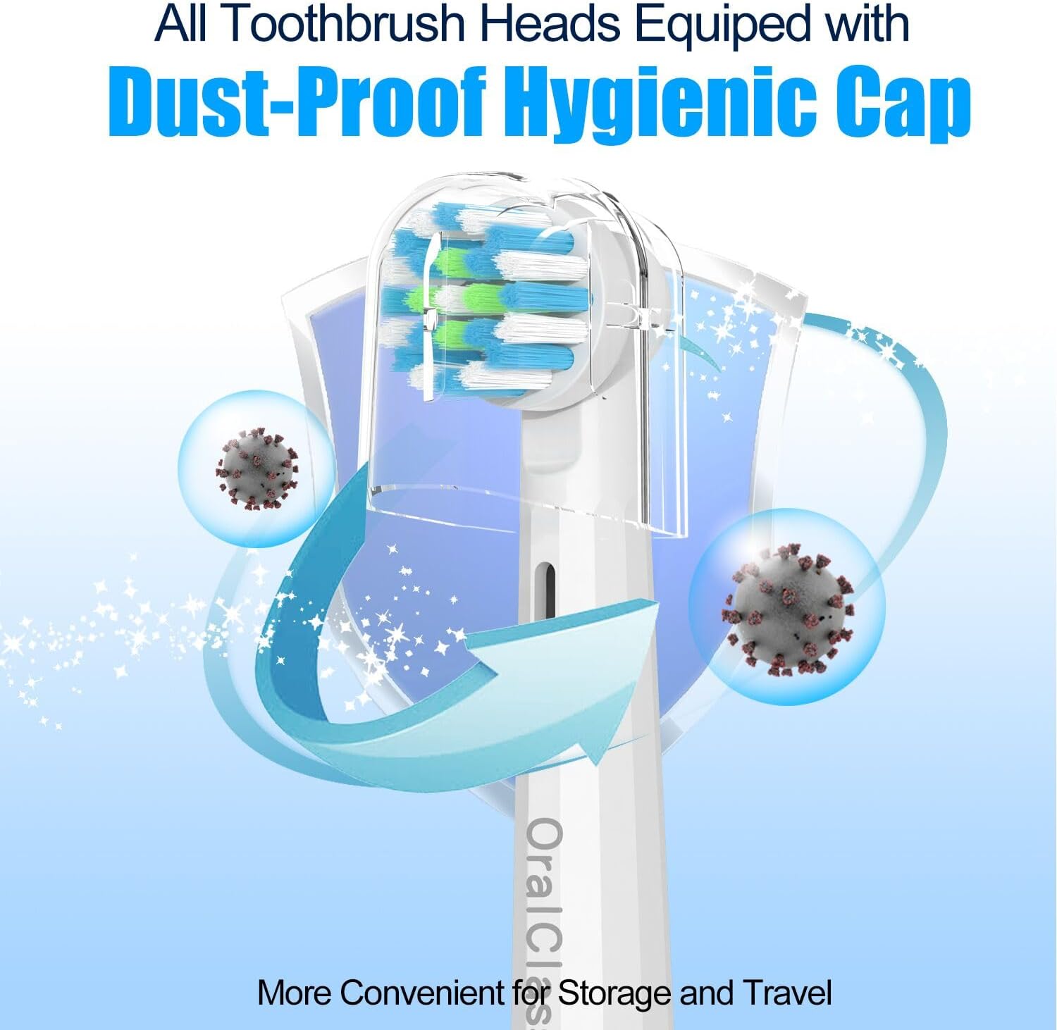 Replacement Toothbrush Heads Compatible with Oral B Braun, Medium Soft Precision Electric Brush Head Refills Fit for Oralb Pro 1000/7000/9600/500/3000/5000/6000/8000 etc, 8 Pack with Covers