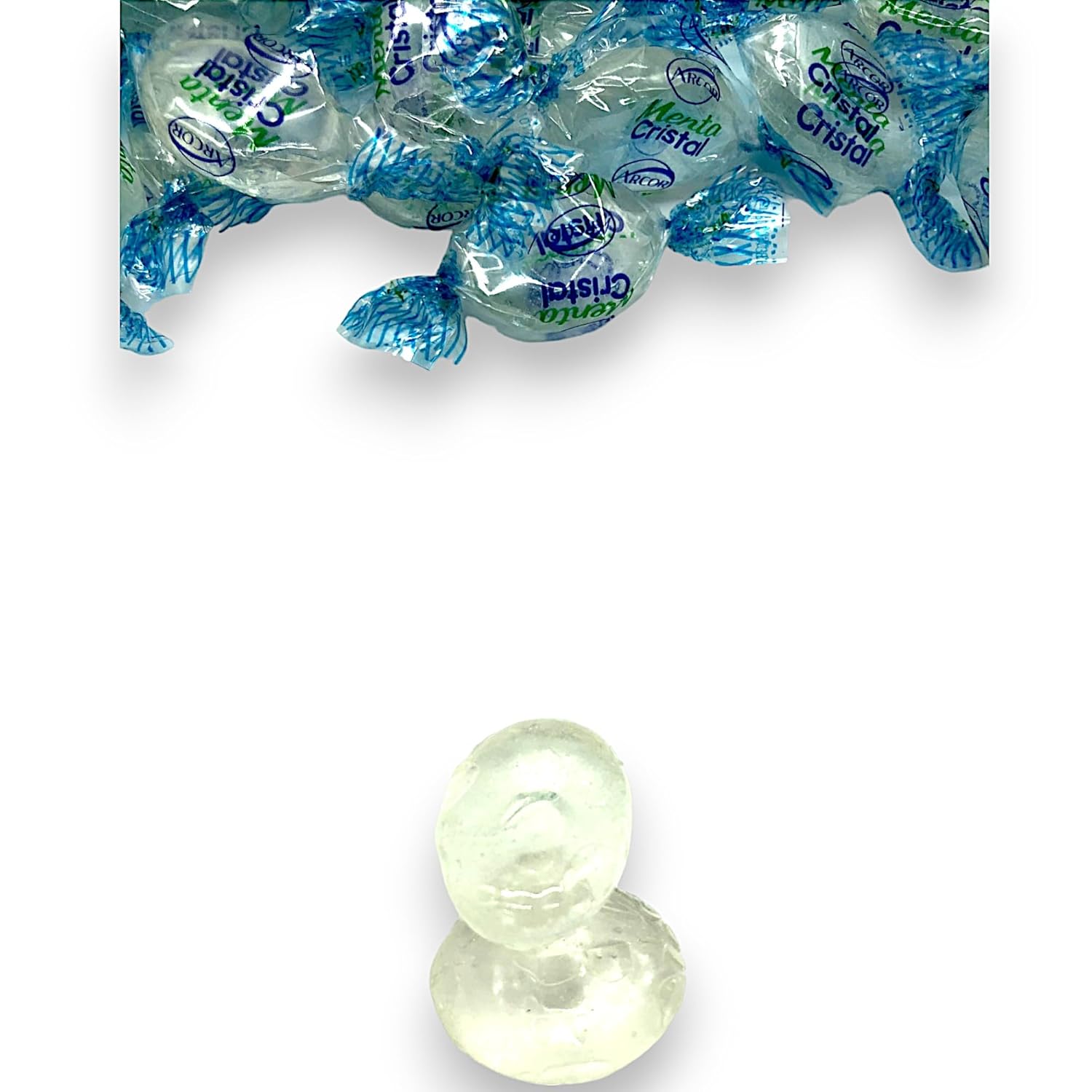 Crystal Mint Candies-1.5 lbs-Individually Wrapped Gourmet Blue Tint Hard Candy Mints for a Cool Refreshing Taste-Perfect After Dinner Mint(24 oz)