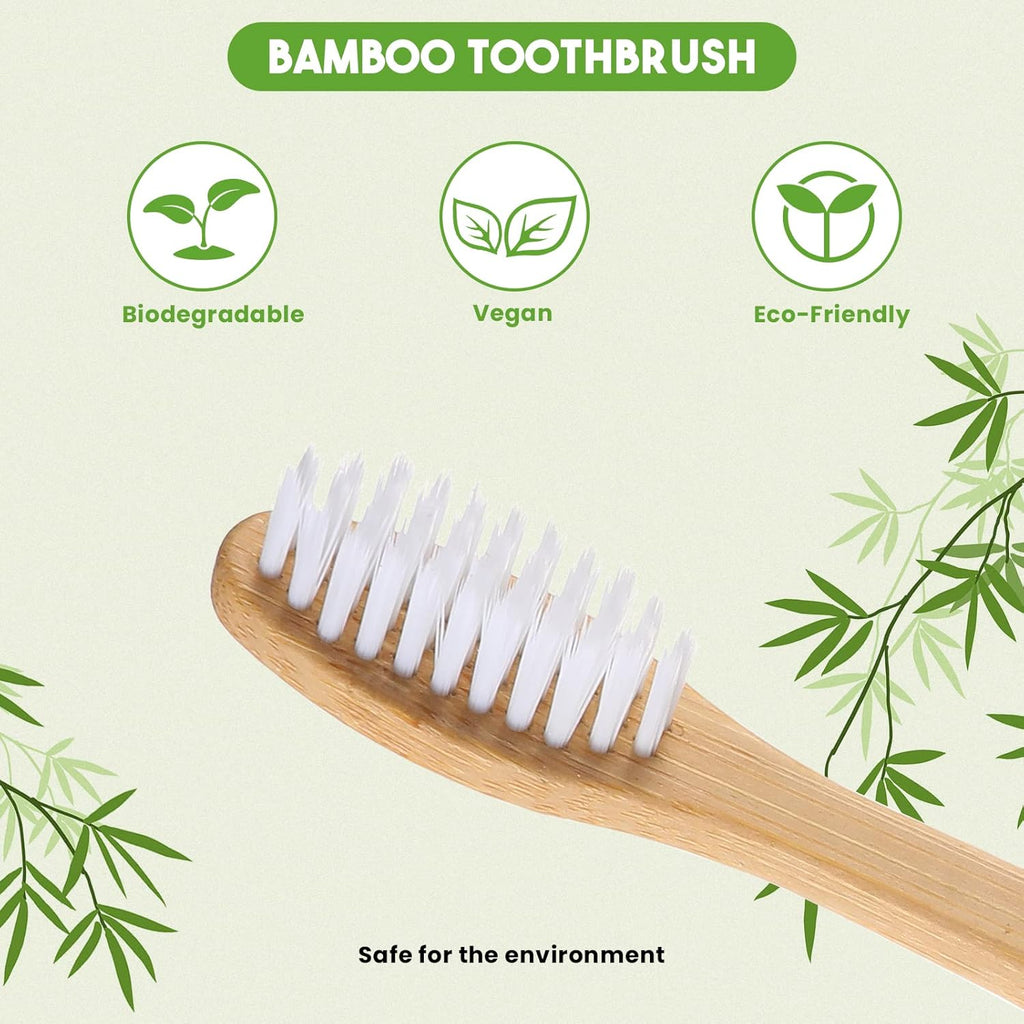Bamboo Prepasted Toothbrush - Individually Wrapped Pre-Pasted Toothbrush with Bamboo Handles, Medium Soft Bristles Biodegradable Natural Eco-Friendly Sustainable Disposable Toothbrushes (72pcs)