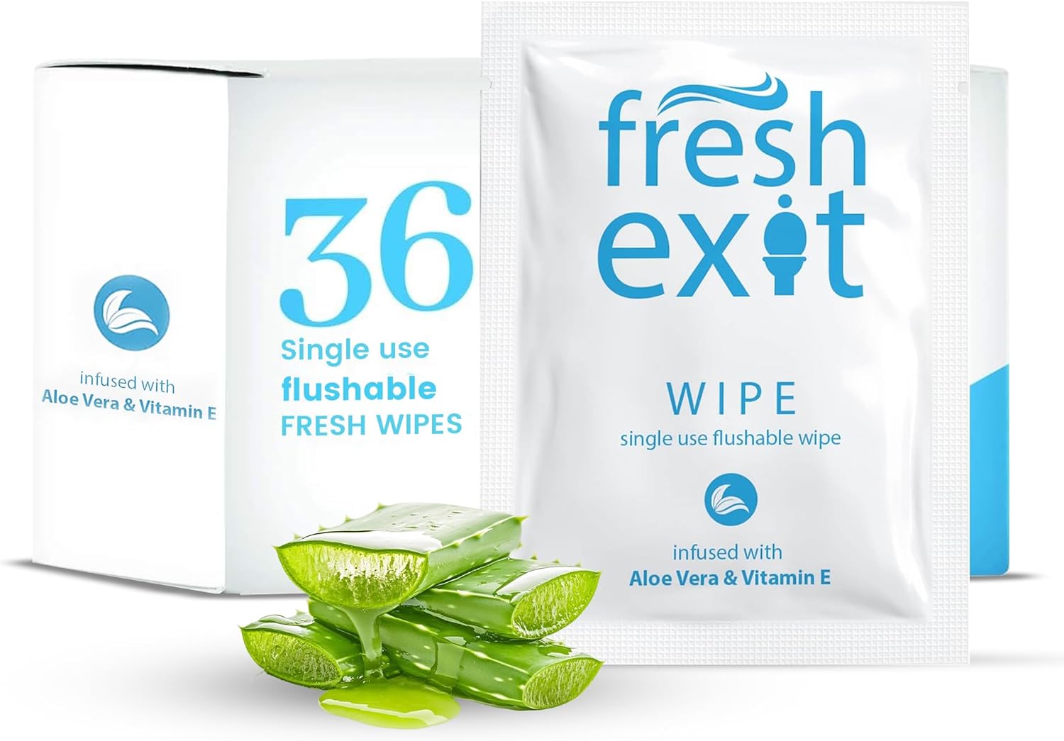 Flushable Wipes for Adults – 36 Individually Wrapped Biodegradable Wet Wipes, Travel Size, Extra-Large Unscented, hypoallergenic – Feminine Hygiene & Personal Care Wipes