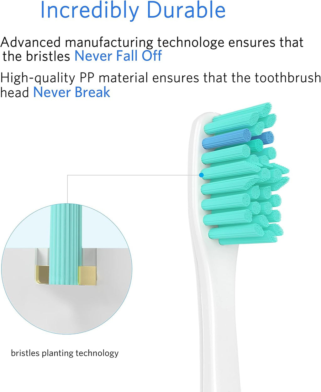 Replacment Heads Compatible with Philips Sonicare, for E-Series Essence, for Xtreme, for Elite, for Advance, and for CleanCare Electric Toothbrush, Toothbrush Replacment Heads Refills, 6 Pack