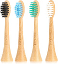 Bamboo Toothbrush Heads Compatible with Philips Sonicare, Soft Castor-Oil Bristles, Biodegradable Toothbrush Replacement Heads, Eco-Friendly & Daily Cleaning