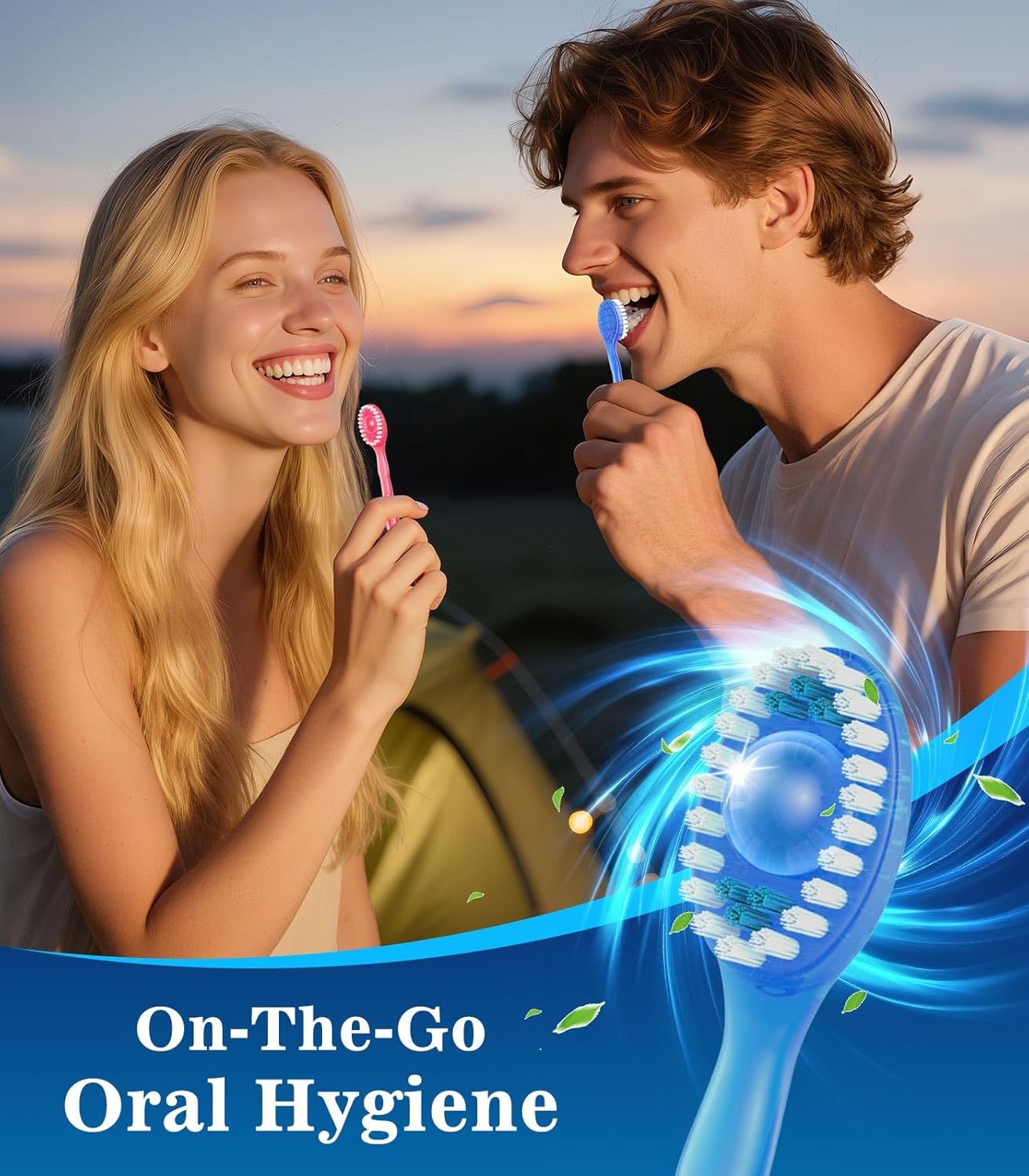 12 Pack 5 in 1 Disposable Mini Toothbrushes with Toothpaste, Floss, Pick & Tongue Scraper, Individually Wrapped, Portable Toothbrush Travel Set for Kids Adults, Mixed Flavor