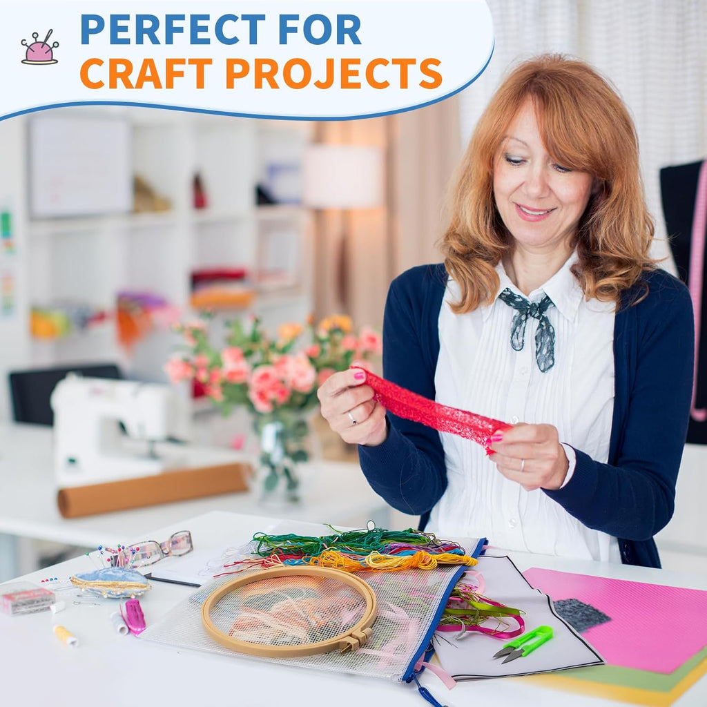 Umriox 16 Pack Large Zipper Bags 16.9x12.4 in, A3 16 Colors Mesh Zipper Document Pouch for Organizing, Storage Bags with Zipper for Board Game, Puzzles, Sewing Project, Travel Supplies