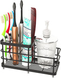 Toothbrush Holder for Bathroom, Stainless Steel Multi-Functional 6 Slots Toothbrush Razor Holder Bathroom Accessories Organizer, Black, L