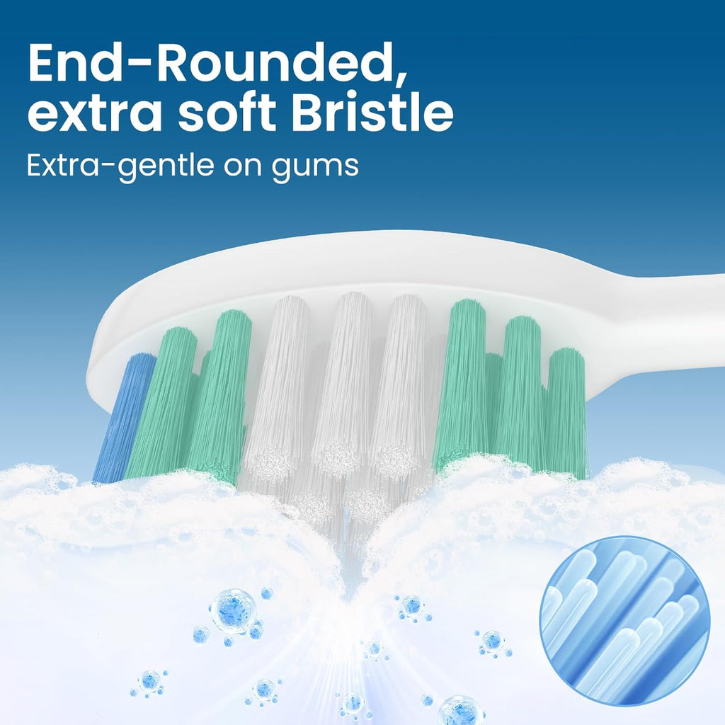 Replacement Toothbrush Heads 10 Pack Compatible with AquaSonic Black Series, Vibe Series Electric Toothbrush, White