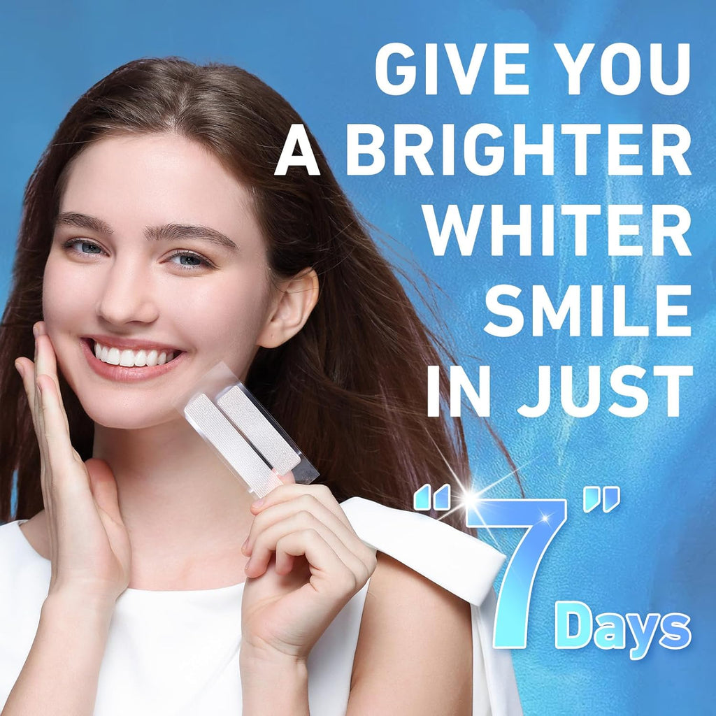 Teeth Whitening Strips - Professional White Strips for Sensitive Teeth Whitening Kit, Enamel Safe Coconut Whitener Strip for Teeth Whitening, Effective for Teeth Stains Remove (28 Strips)