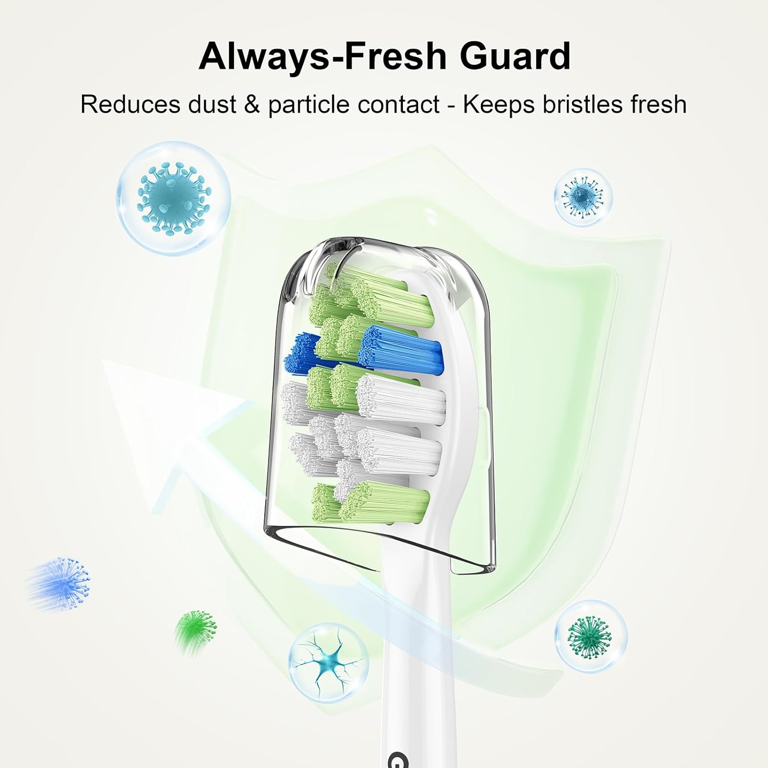 Replacement Toothbrush Heads for Philips Sonicare – Plaque Control, Compatible with Click-on Electric Toothbrush Handles, 12 Pack White Black